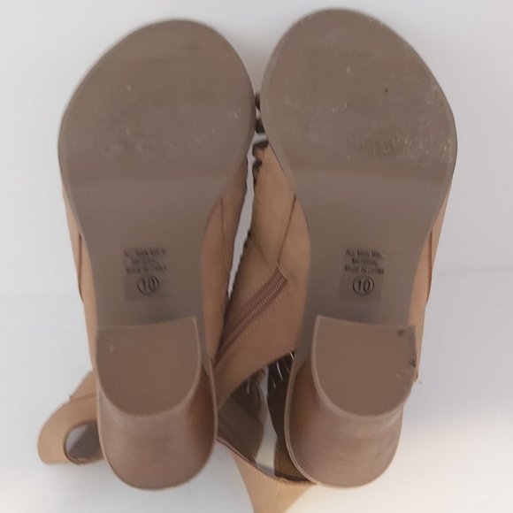 Women's Caged Open Toe Sandals Taupe Size 10 - Picture 9 of 10